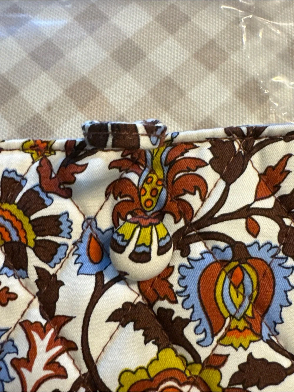 Vera Bradley Marrakesh Vines Cream Floral Laptop Insert - Brown, Blue, Yellow
